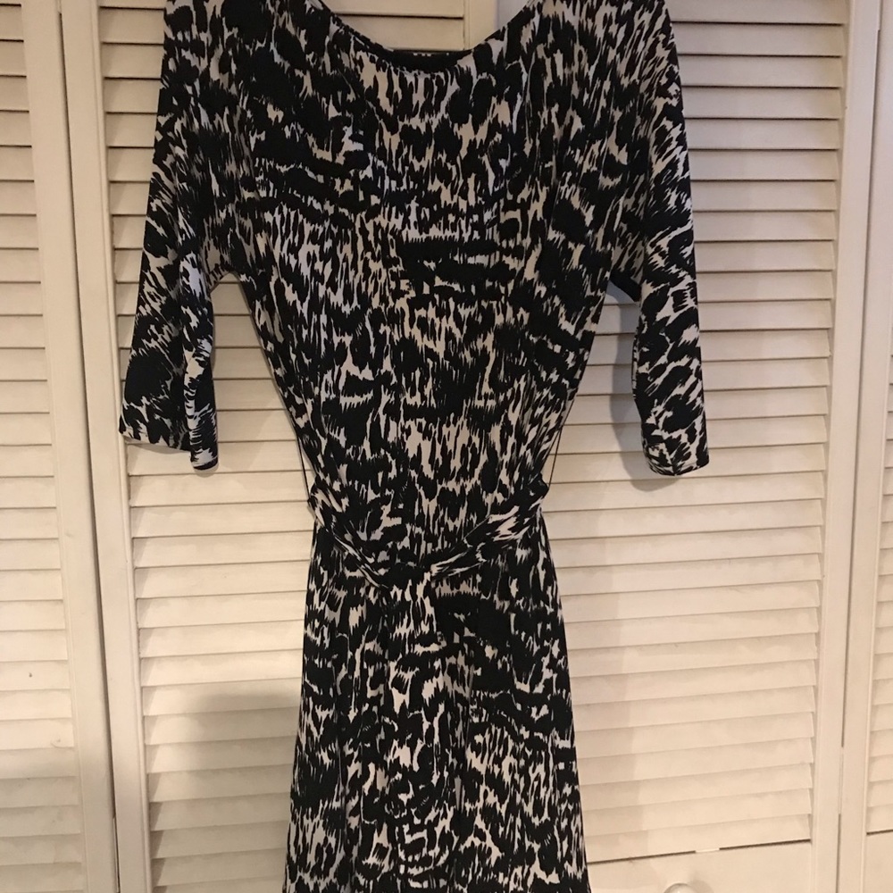 Black-and-white print dress